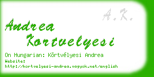 andrea kortvelyesi business card