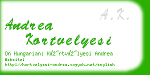 andrea kortvelyesi business card